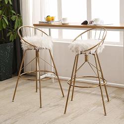 bar stools white and gold