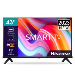 Hisense LEDN43A4K 43" HD Smart LED Natural Colour Enhancerclean Viewdts Virtual:x Bezelless Wifi Dolby Audio Dts HD Sh