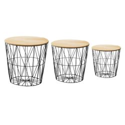 3 Piece Stacking Side Table With Storage