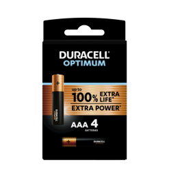 Duracell Optimum Aaa Alkaline Batteries 1.5V - 4 Pack