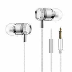 Shot Case Metal Earphones For Huawei Mate X With Microphone Hands-free In-ear Headphones Universal Jack Silver