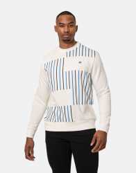 Ben Sherman Stripe Crew Sweater - XL White