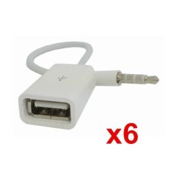 Interesting 6PCS 3.5MM Male Aux Audio Plug Jack To USB2.0 Female Converter Cable Cord Car MP3