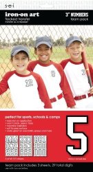 Sei 3-INCH Iron-on Team Pack Athletic Number Transfers White 3-SHEET