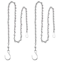 Eboot 2 Pack 35 Inch Hanging Chain For Bird Feeders Planters Lanterns And Ornaments Silver