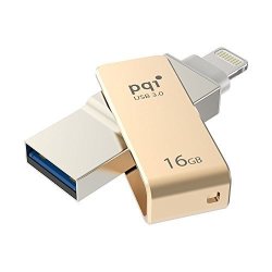 Iconnect MINI Apple Mfi 16 Gb Mobile Flash Drive W Lightning Connector For Iphones Ipads Ipod Mac & PC USB 3.0 Gold