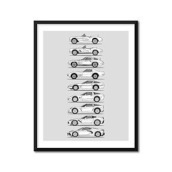 Chevy Corvette Generations Inspired Poster Print Wall Art Handmade Decor Of The History And Evolution Of The Chevrolet Corvette C1 C2 C3 C4 C5