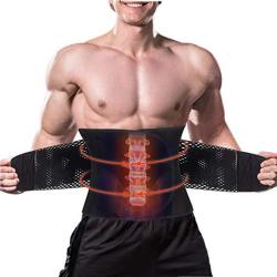 LODAY Back Brace Lumbar Support Belt With Dual Adjustable Support Straps Fast Lower Back Pain Relief Black L