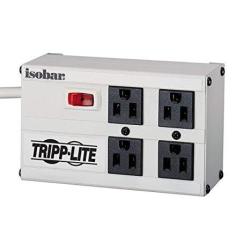 Tripp Lite Isobar 4 Wide Spaced Outlet Surge Protector Power Strip 6FT Cord Right Angle Plug & $50K Insurance IBAR4