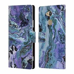 Official Haroulita Indigo Violet Marble 2 Leather Book Wallet Case Cover For Sony Xperia XA2 Ultra