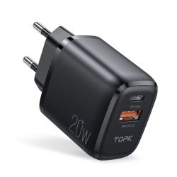 Topk Pd 20W & QC3.0 18W 2 -port USB And USB C Wall Charger