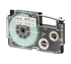 Casio 6MM Black On White Label Tape