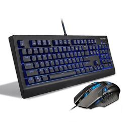 Tecknet Arctrix Pro Backlit LED Illuminated Wired Mechanical Gaming Keyboard And Mouse Set Water-resistant Design Us Layout