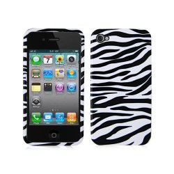 Iphone 4 4S Case Techspec Tm Black white Zebra Hard Rubberized Design Case Cover For Apple Iphone 4 4S