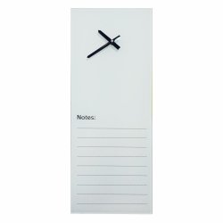 Glass Clock With Notes 200 X 580MM - White