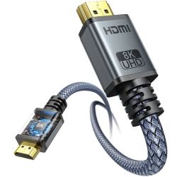 8K HDMI Cable Ultra High Speed HDMI Braided Cord - Displayport Cable