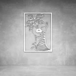Lady Blossom Wall Art - 1500 X 1000 X 20 Matt Black Indoor With Leds