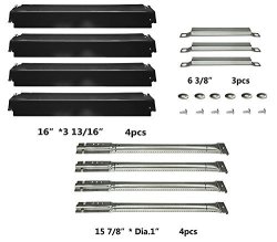 Dozyant Replacement Stainless Steel Burners Crossover Tubes And Porcelain Steel Heat Plates For Charbroil 463248108 463260707 Bbq Gas Grill