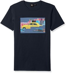Boss Orange Men's Tux 2 Yellow Car Graphic Tee Dark Blue XL