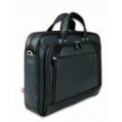 Port Dubai 15.6" Twill And Leather Laptop Bag in Black