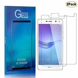 Cusking Huawei Y5 2017 HD Clarity Tempered Glass Screen Protector High Hardness Scratch Resistant Screen Protector For Huawei Y5 2017 2 Pack