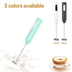 1PC Electric Milk Frother Handheld Pp Material Egg Beater MINI Portable Coffee Foamer Cappuccino Cream Mixer Kitchen Cooking Gadget Tool - Battery Not Included