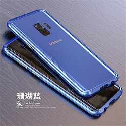 Samsung Galaxy S9 Plus Case Lwgon 3D Curved Surface Cnc Aviation Aluminum Alloy Metal Bumper Frame Cover For Samsung Galaxy S9 Plus Blue