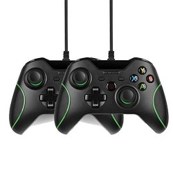 Aoile Wired Game Controller Game Pad For Microsoft Xbox One 2PCS Black