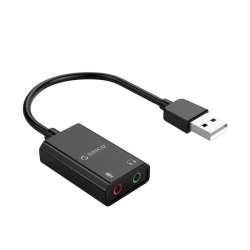 Orico USB External Sound Adapter With 1 X Headset And 1 X Microphone Port - Black