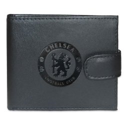 Chelsea Crest Embossed Leather Wallet - Black