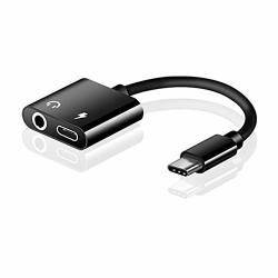 Aoile USB Type C 3.5MM Headphone Jack Adapter 2 In 1 Usb-c Aux Audio Earphone Adapter For Samsung S8 Huawei Mate 9 LG G5 G6 Xiaomi 6 Black
