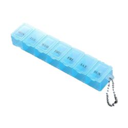 Portable Rectangle 7-DAY Pill Box - Blue
