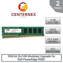 2GB Kit 2X1GB Modules RAM Memory For Dell Poweredge R300 DDR25300 Reg A2018602 Server Memory & Workstation Memory Upgrade By Us Seller