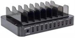 Manhattan 10-PORT USB Charging Station - 76 W 12 A USB Charging Dock With Qc 2.0 Eight-bay Stand Retail Box Limited Lifetime Warranty