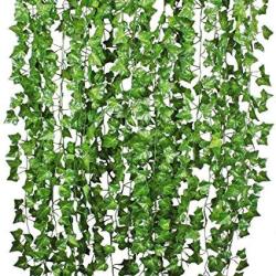 Woooow 242 Feet 36 Strands Artificial Ivy Garland 6.7FEET STRAND Fake Ivy Artificial Ivy Leaves Greenery Garlands For Home Kitchen Wedding Wall Outdoor Garden Decor