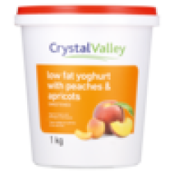Crystal Valley Low Fat Yoghurt With Peaches & Apricot 1KG