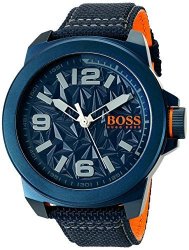 Boss Orange Men's 'new York' Quartz Resin And Canvas Casual Watch Color:blue Model: 1513353