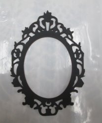 The Velvet Attic - Chipboard Black Oval Frame Small