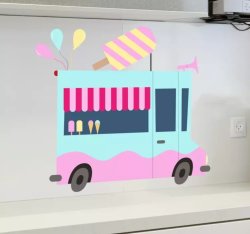 Kitchen Wall Sticker Ice Cream Truck