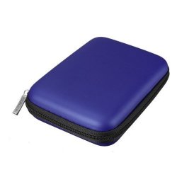 Small Eva Case For Portable External Hard Drive - Suitable For 2.5" Wd Western Digital Elements My Passport Essential Toshiba Buffalo Hitachi Seagate Samsung Blue