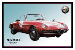 Alfa Romeo Spider 1968 - Classic Metal Sign