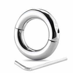 METAL Stainless Steel Heavy Pe'nis Ring For Scrot"um Detachable Co'ck Ring With Key For Male 33MM