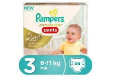 Pampers Premium Care Pants 56 Nappies Size 3 Jumbo Box