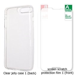 Wk IPHONE7 IPHONE8 Clearjelly Case+screen FILM1 Shock-absorption Bumper Cover Anti-through Clear Back HD Clear