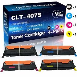 4-PACK K+ C+ M+ Y Compatible CLT-407S CLT-K407S CLT-C407S CLT-M407S CLT-Y407S Toner Cartridge 407S Used For Samsung CLP-325 CLP-320 CLX-3285 CLX-3185 Printer Sold By