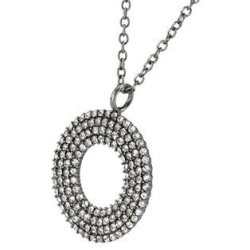 Shiroko Stainless Steel Round CZ Pendant in Silver