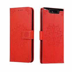 For Samsung Galaxy A20 A30|A40|A50|A60|A70|A80 Wallet Phone Case Leather Wallet Magnetic Flip Leather Cover With Pattern A80 A90 Red