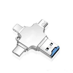 4 In 1 High-speed Multifunctional USB3.0 Type C Ios Microusb Card Reader