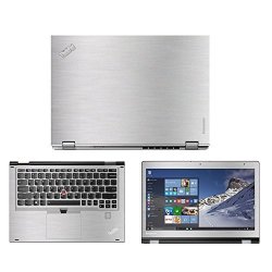 Silver Aluminum Skin Decal Wrap Skin Case For Lenovo Yoga 460 14" Touch Screen Laptop