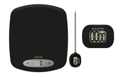 Salter Kitchen Gift Set Scale timer thermometer - Black